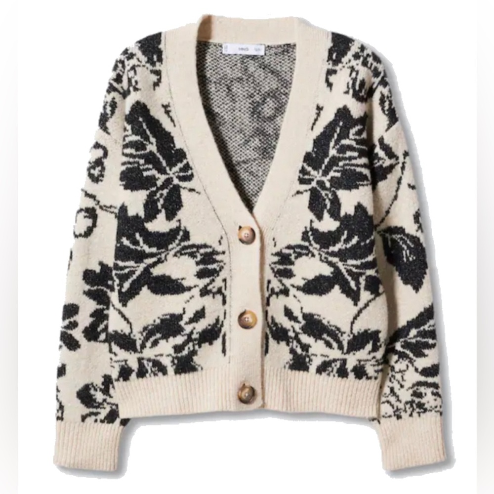 Mango Cardigan with floral design
